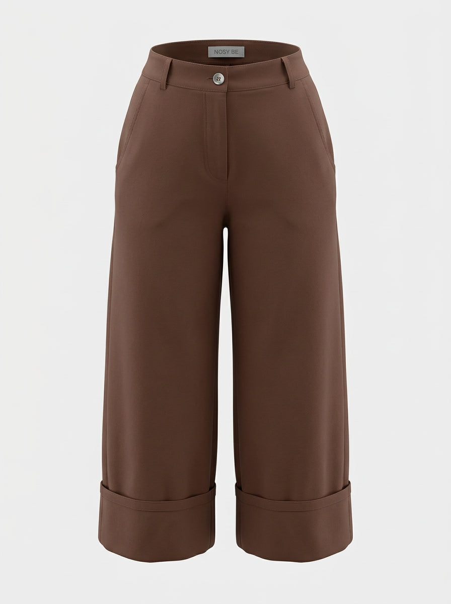 Pantalone Cropped con Risvolto