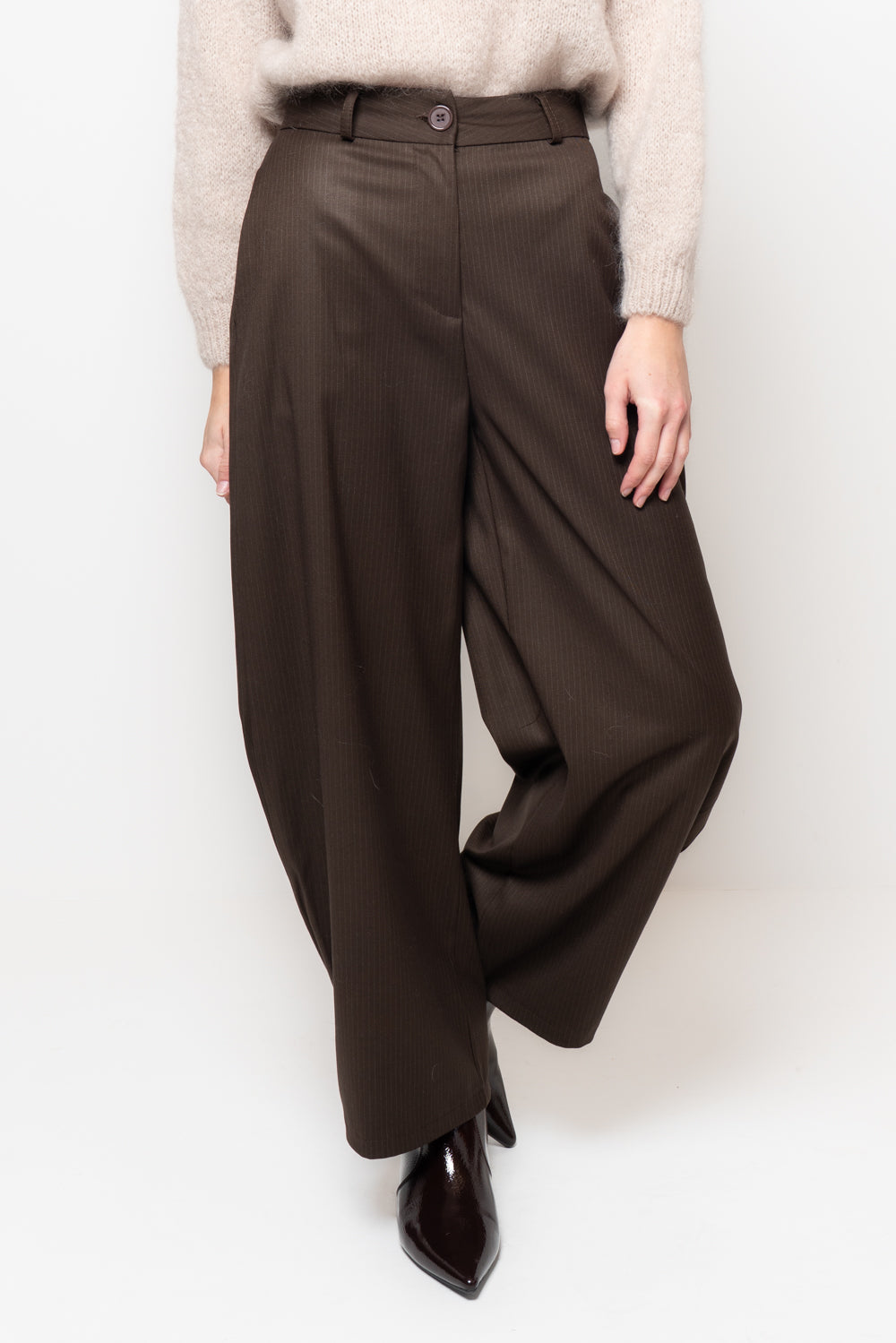 Pantalone barrel gessato