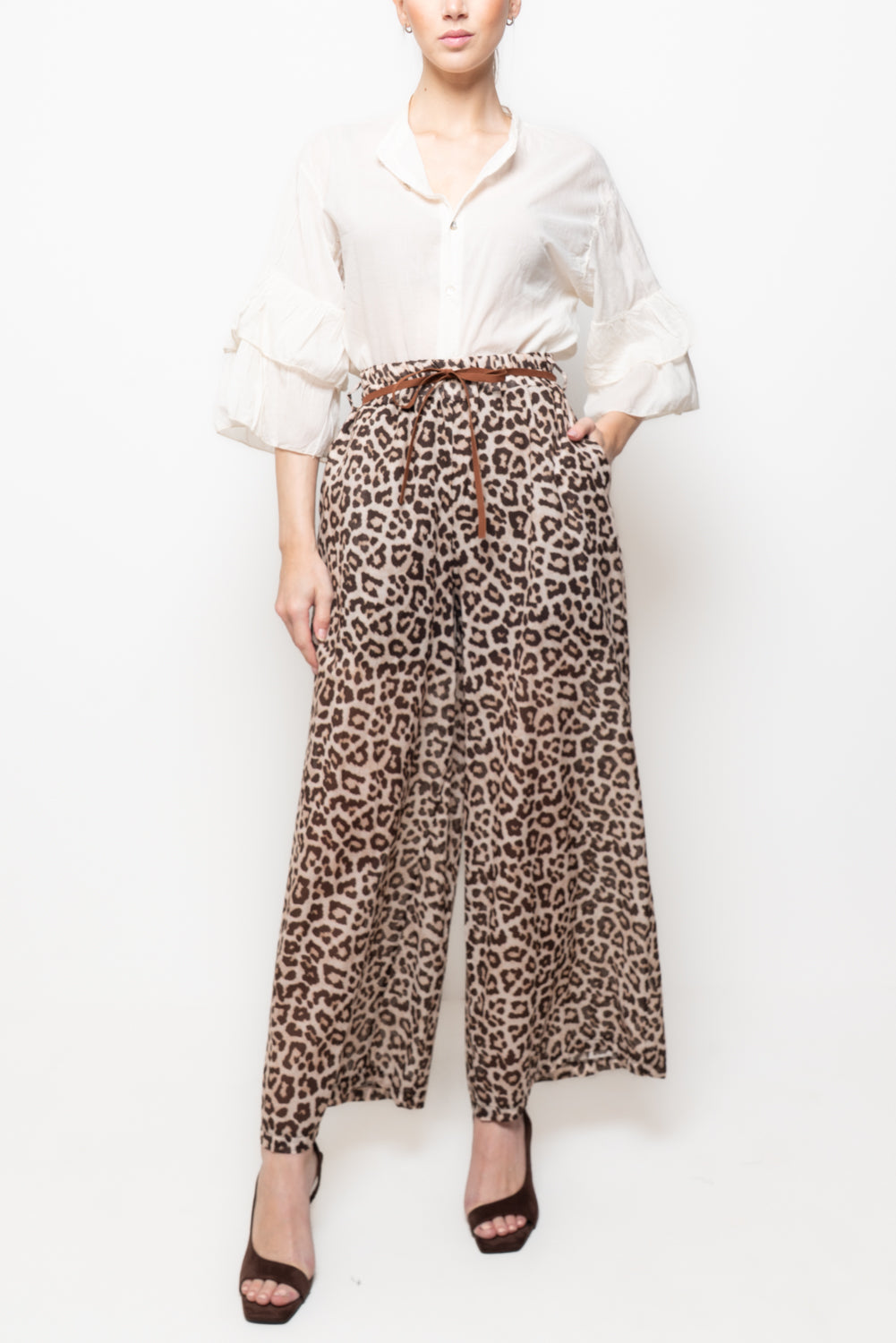 Pantaloni a palazzo in cotone