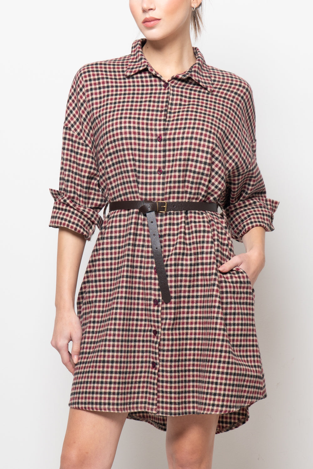 Abito chemisier a quadri