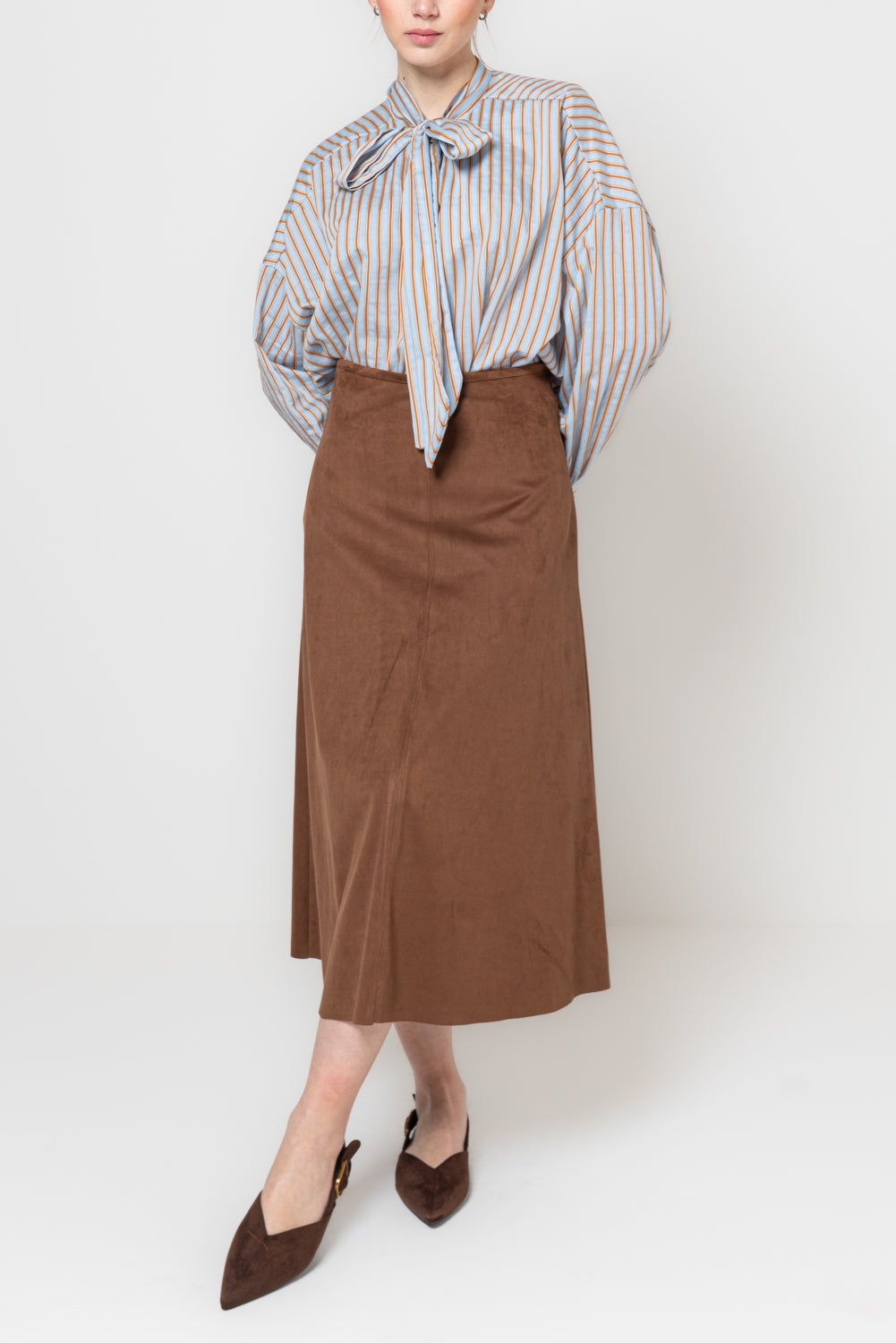 Lunguette a trapezio in suede