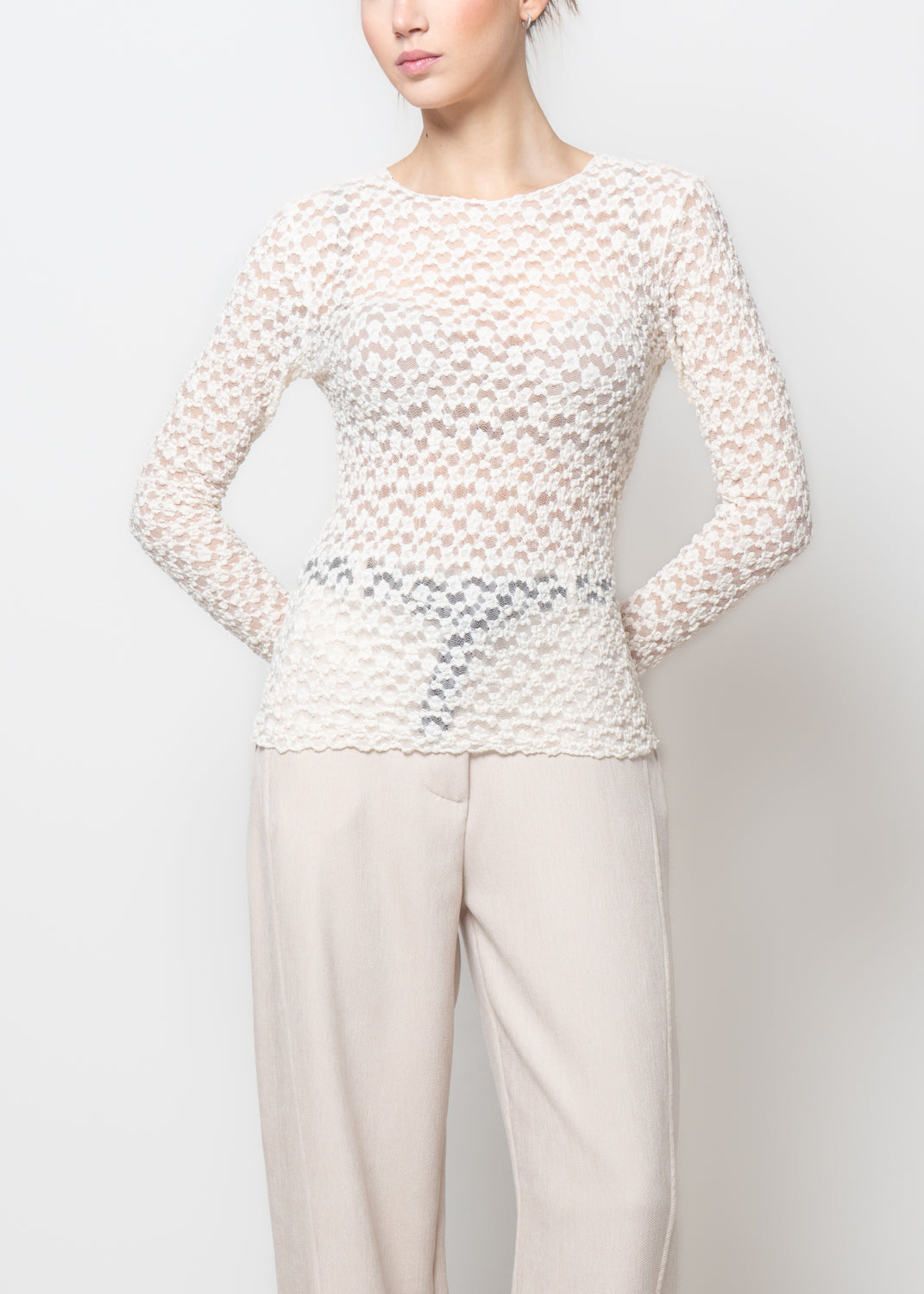 Blusa in pizzo floccato