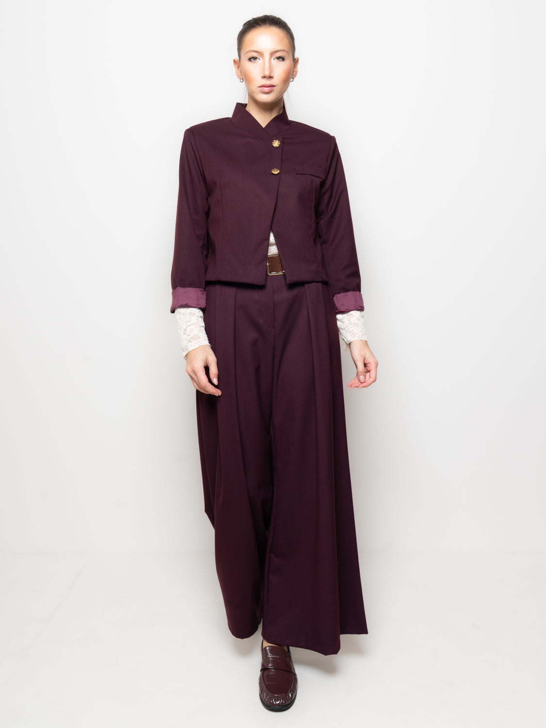 Pantalone palazzo con cintura