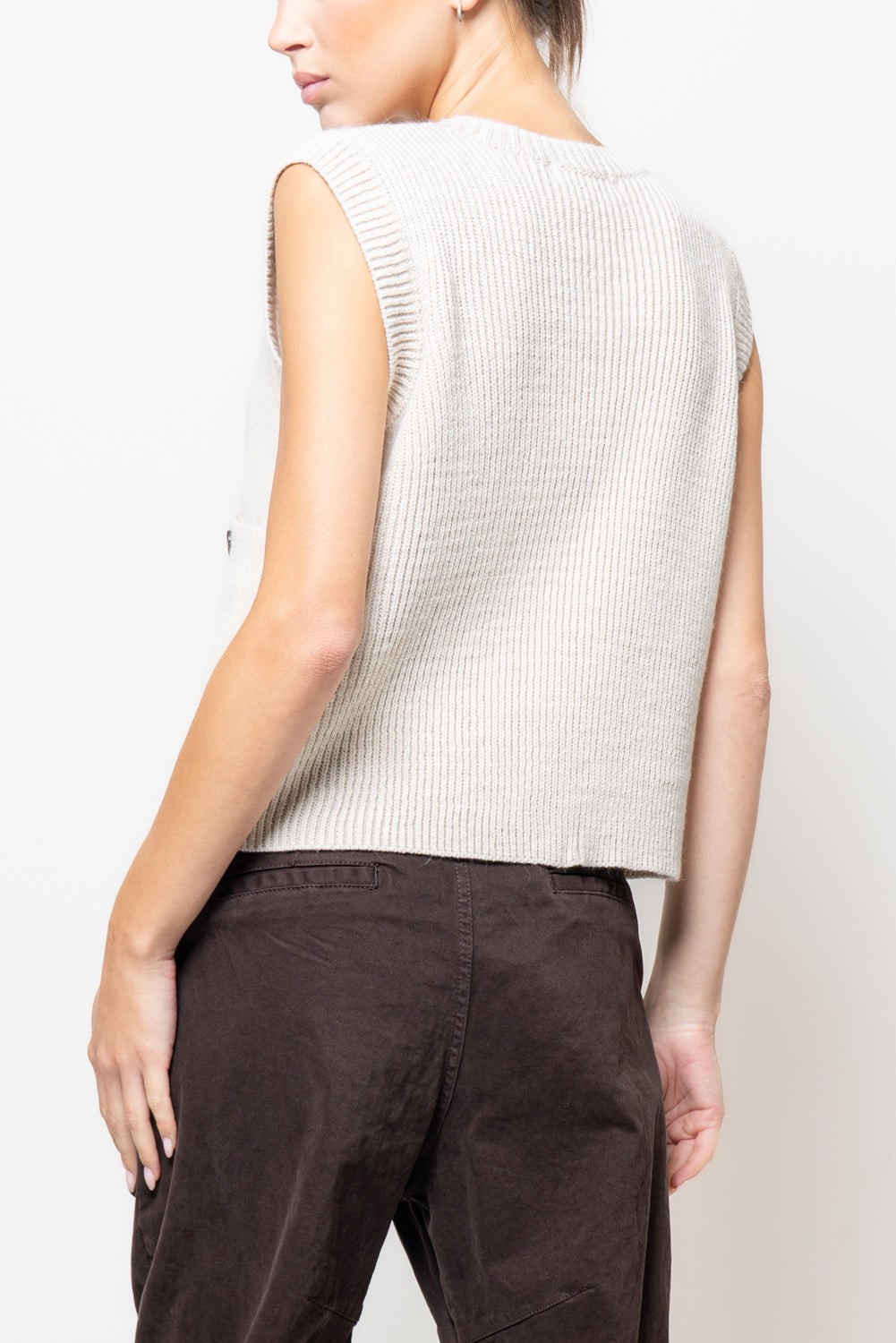 Gilet paricollo con bottoni