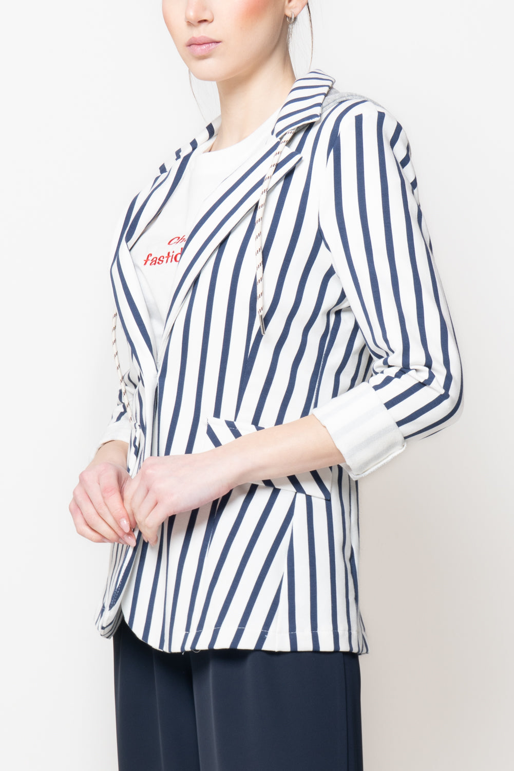 Giacca a righe con cappuccio