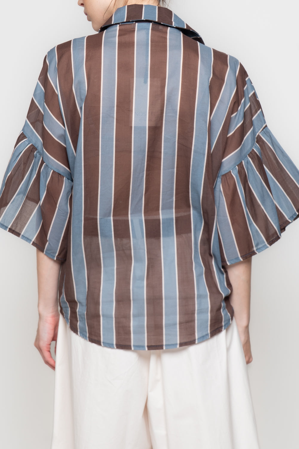 Camicia a Righe con manica Svasata