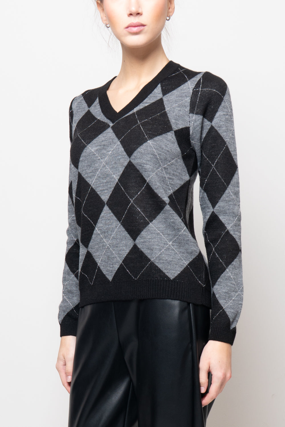 Maglia a rombi scollo a V