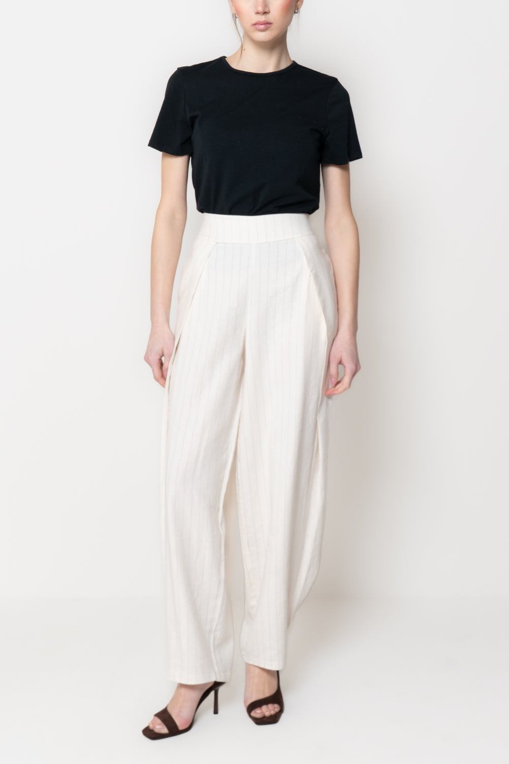 Pantalone Barrel-Leg Gessato