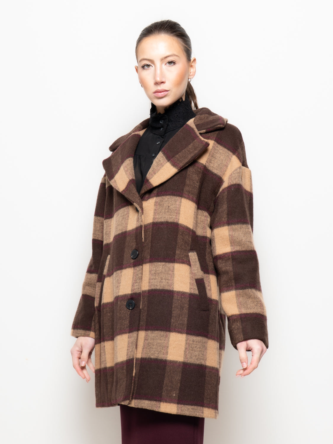 Cappotto oversize a quadri