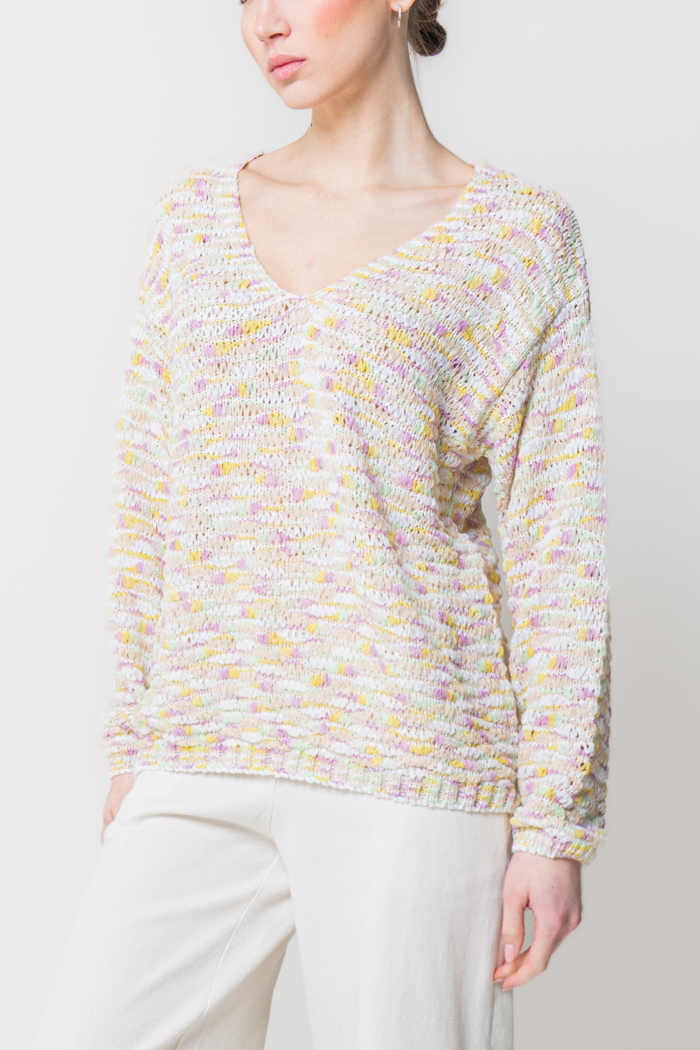 Maglia in Filato Fiammato Multicolor