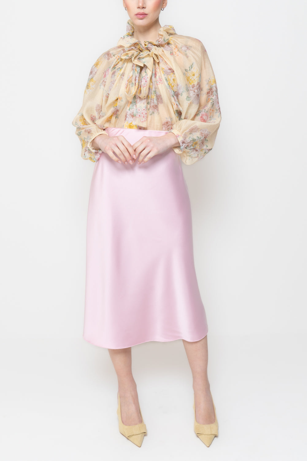 Blusa Floreale con Maxi Fiocco