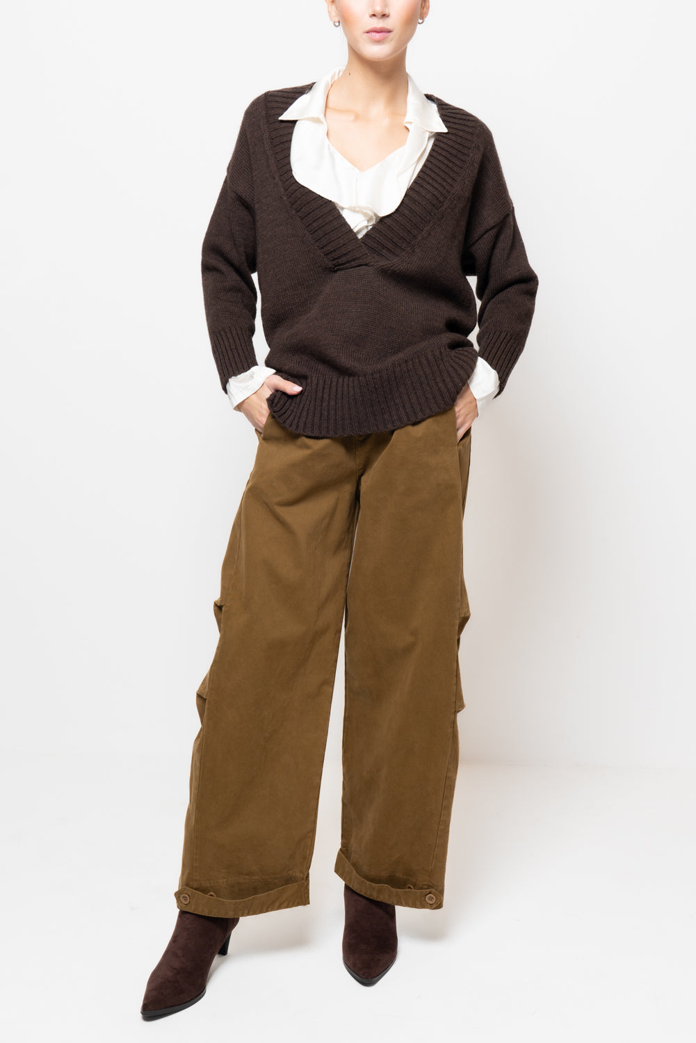 Maglia maxi scollo a V