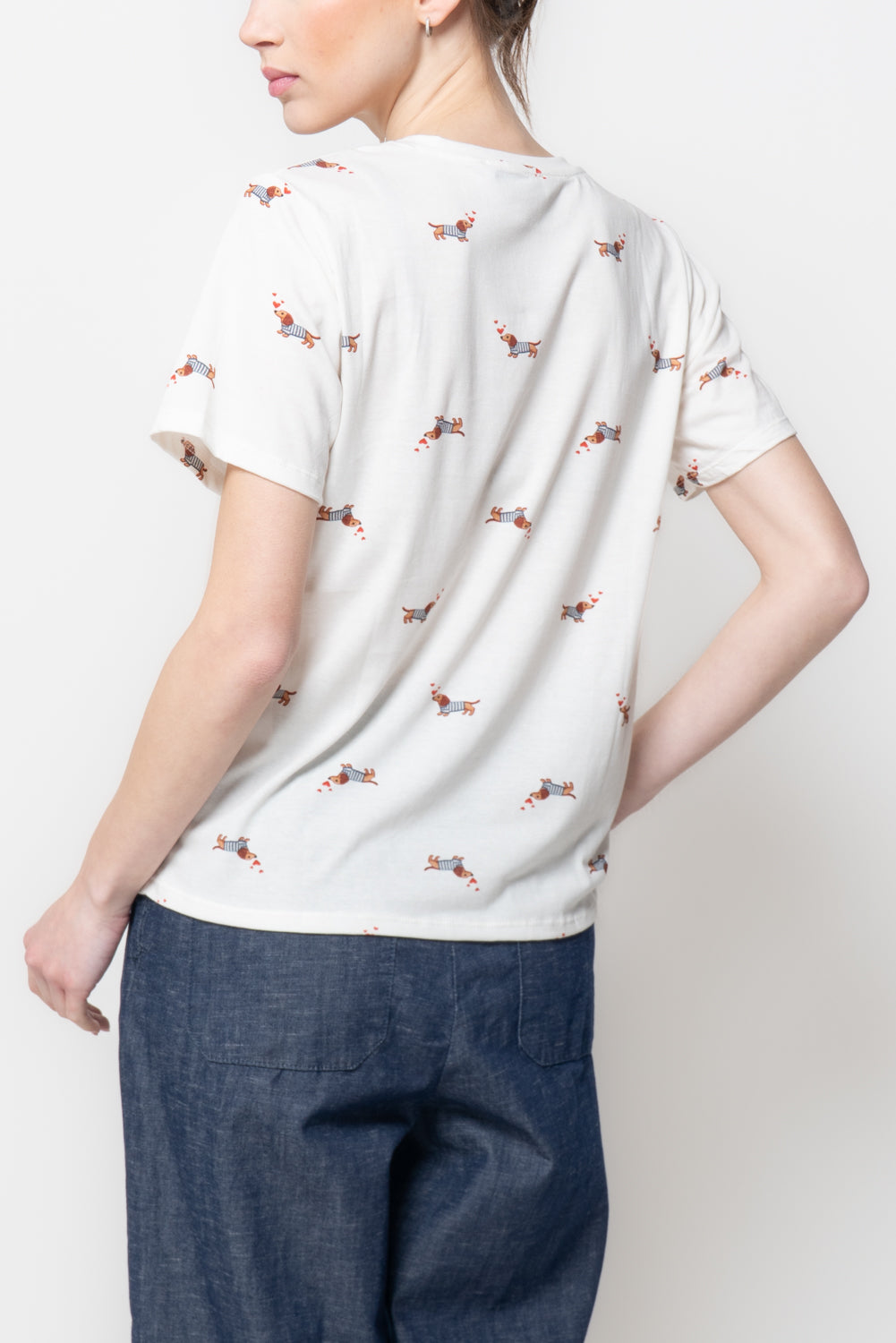 T-shirt con stampa canini