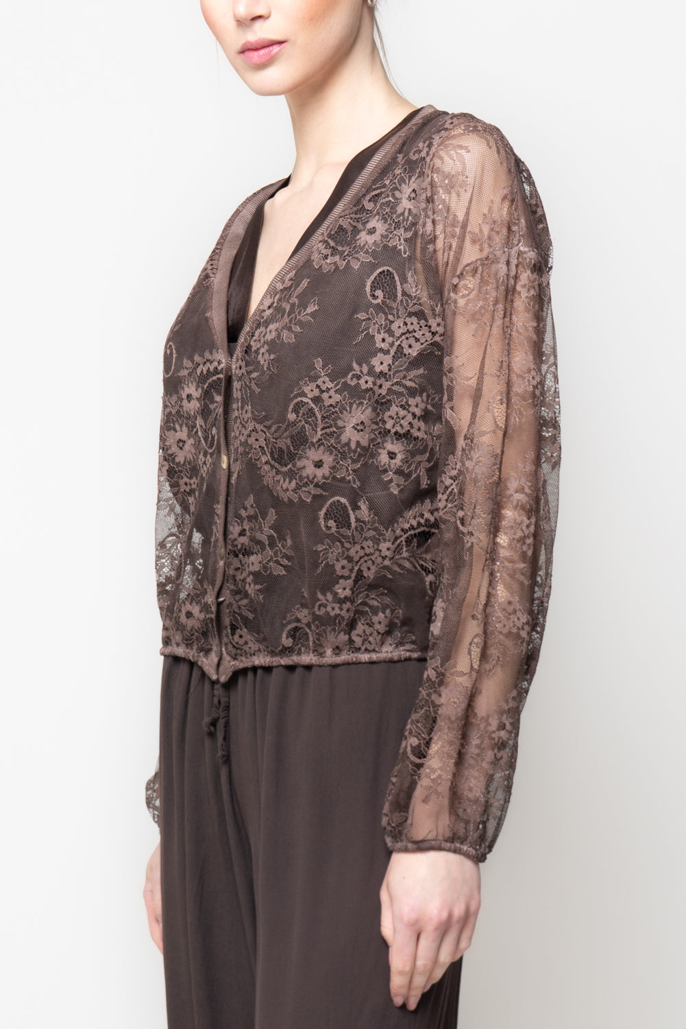 Cardigan in pizzo