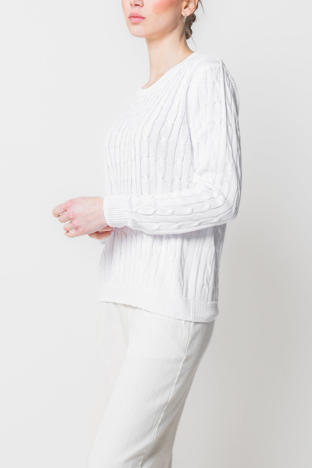 Maglia a Trecce in Cotone Leggero