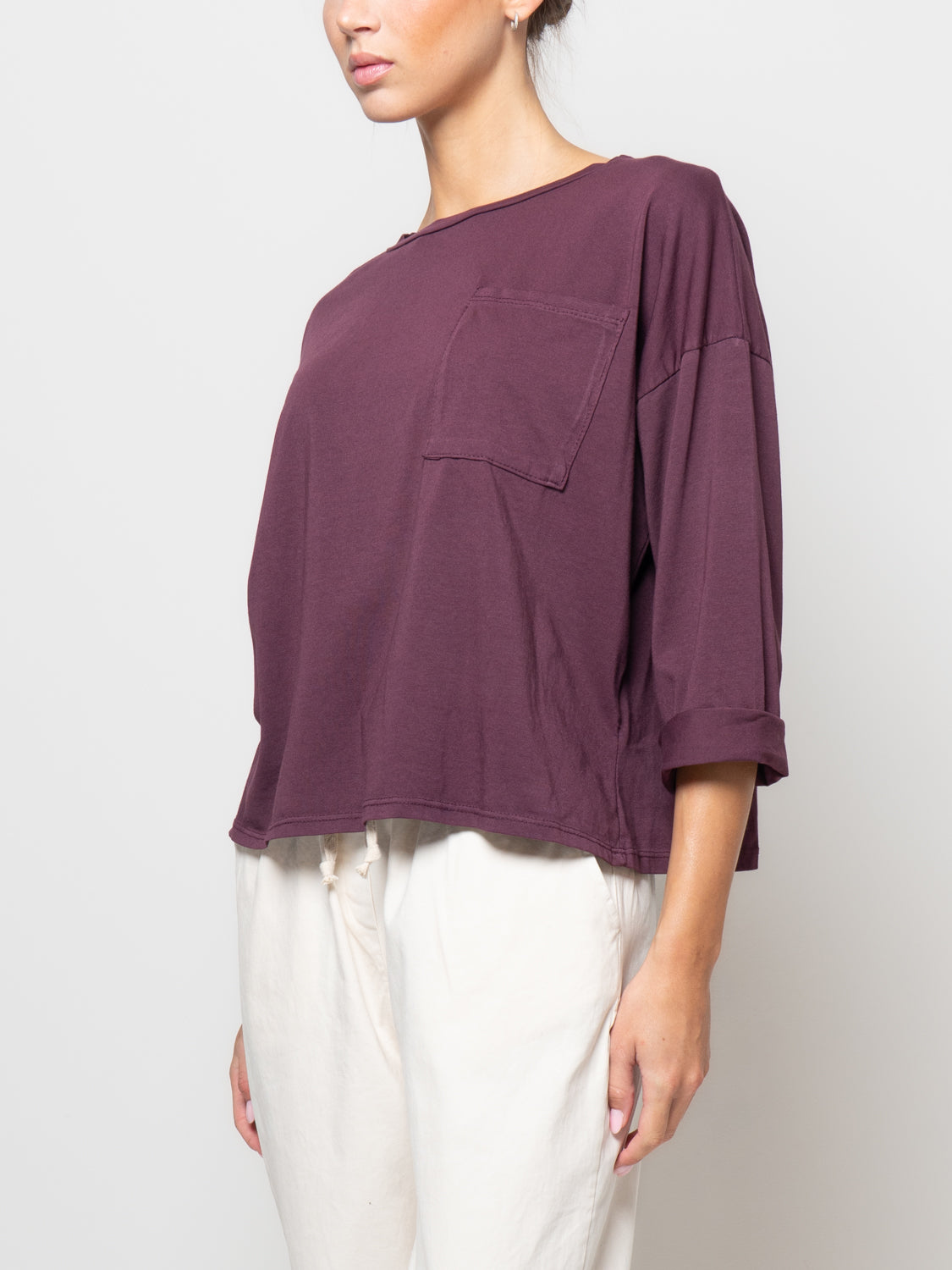 T shirt a manica lunga con tasca