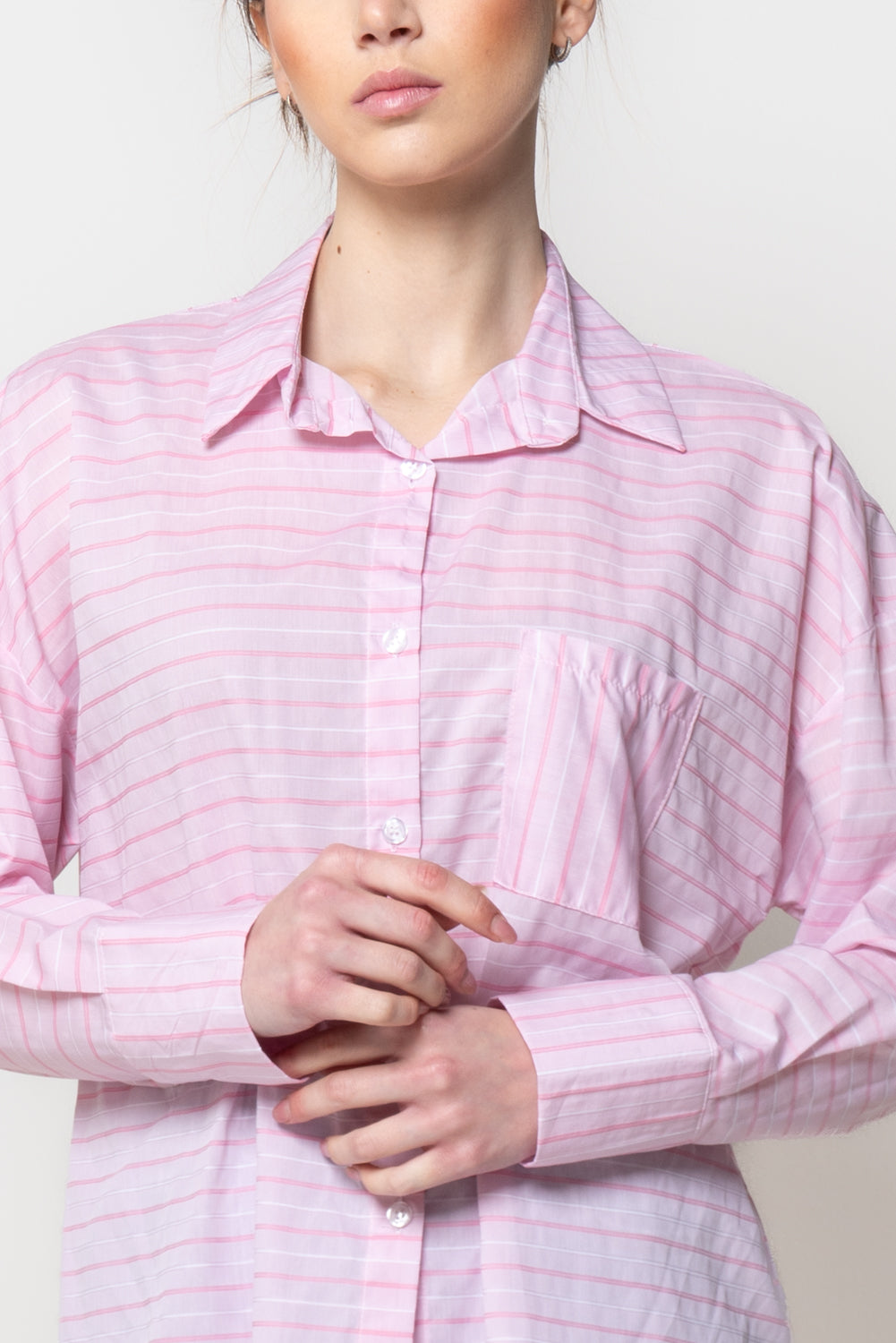 Camicia Oversize a Righe Sottili