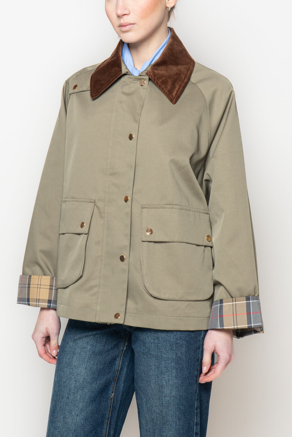 Trench con colletto in velluto