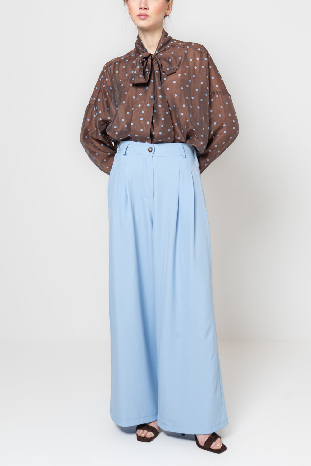 Pantaloni palazzo con pinces