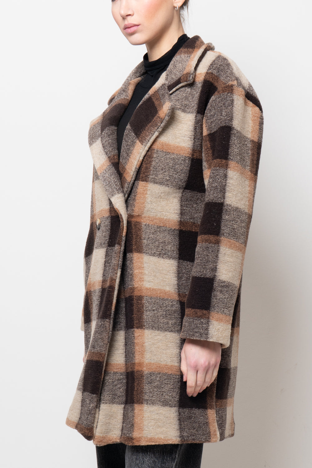 Cappotto doppiopetto a quadri