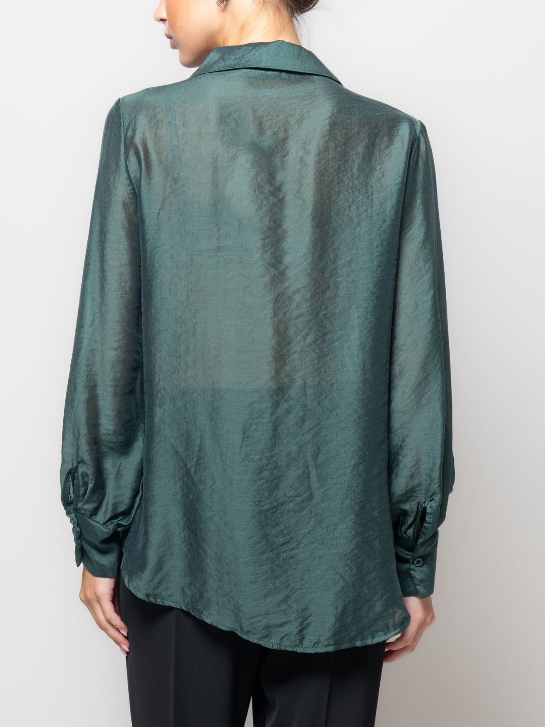 Camicia in tencel con manica volume