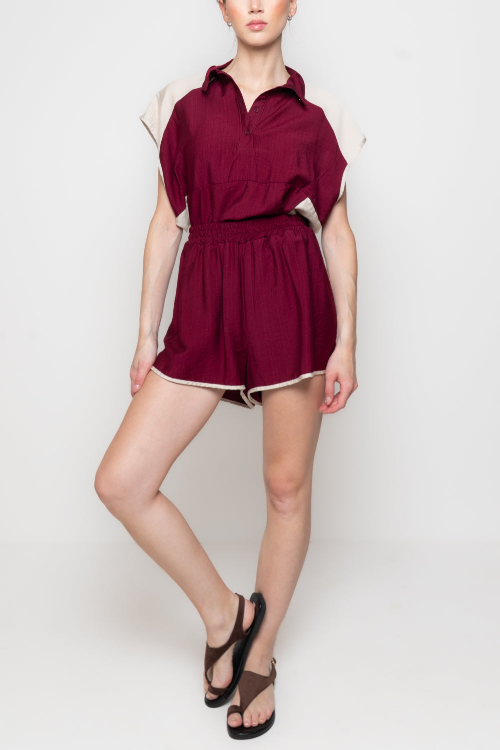 Shorts con Profilo a Contrasto