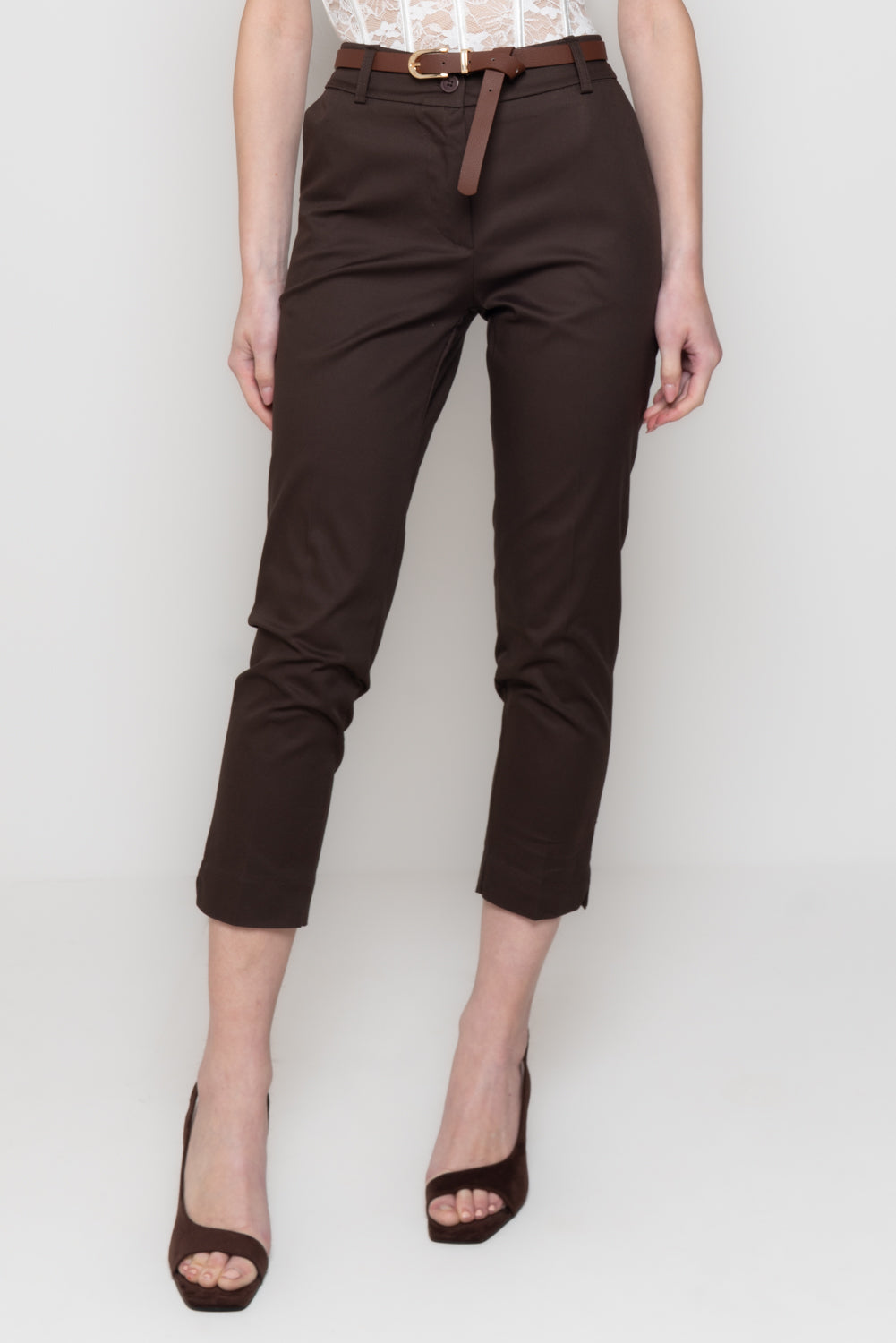 Pantalone a Sigaretta con Cintura Sottile
