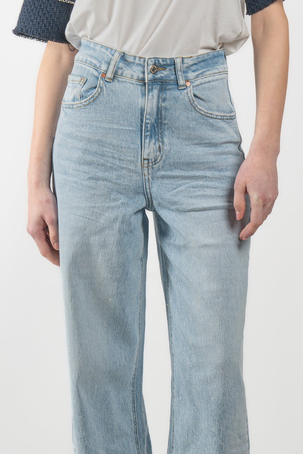 Jeans wide pinces dietro
